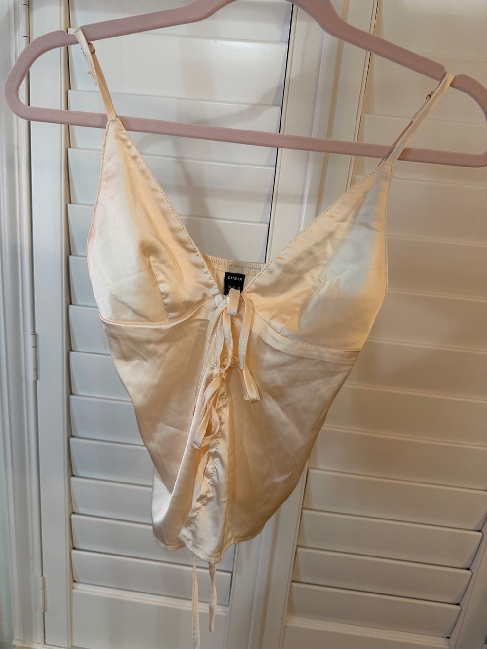 Sheer Satin Ivory Camisole Top